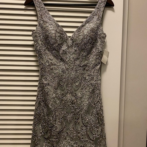 None Dresses & Skirts - Elegant Silver Embellished Dress NWT